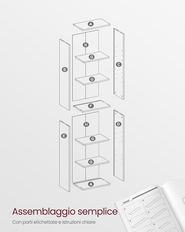 Thumbnail 2 de VASAGLE LBC167K01 Libreria 6 Ripiani