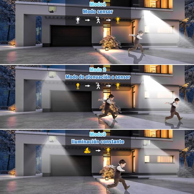 Detalle 2 de KagoLing 202 LED Luces solares impermeables con sensor de movimiento ☀