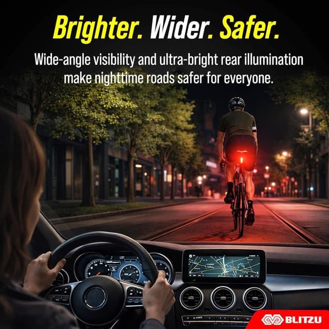Thumbnail 6 de BLITZU Gator 320 bike lights set (front headlight, rear taillight & bell) — USB-C rechargeable