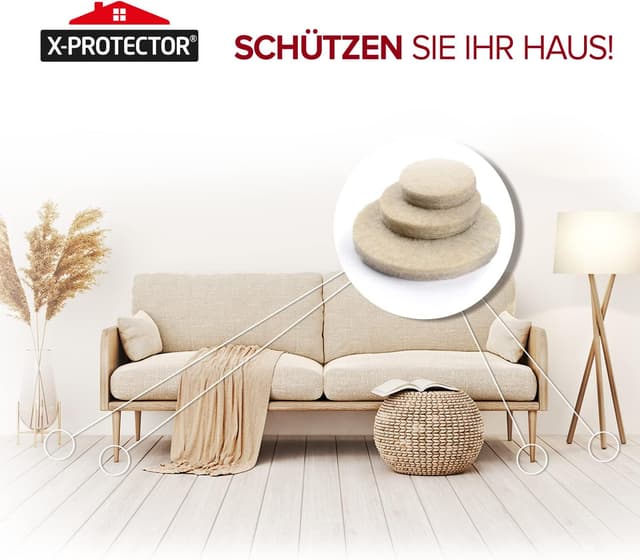 Detalle de X-Protector Filzgleiter selbstklebend 181 Stück (Beige) – Bodenschoner für Stühle und harte Böden