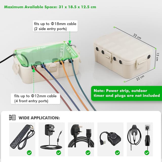 Thumbnail 1 de RESTMO Extra Large Waterproof Electrical Box 12.6in