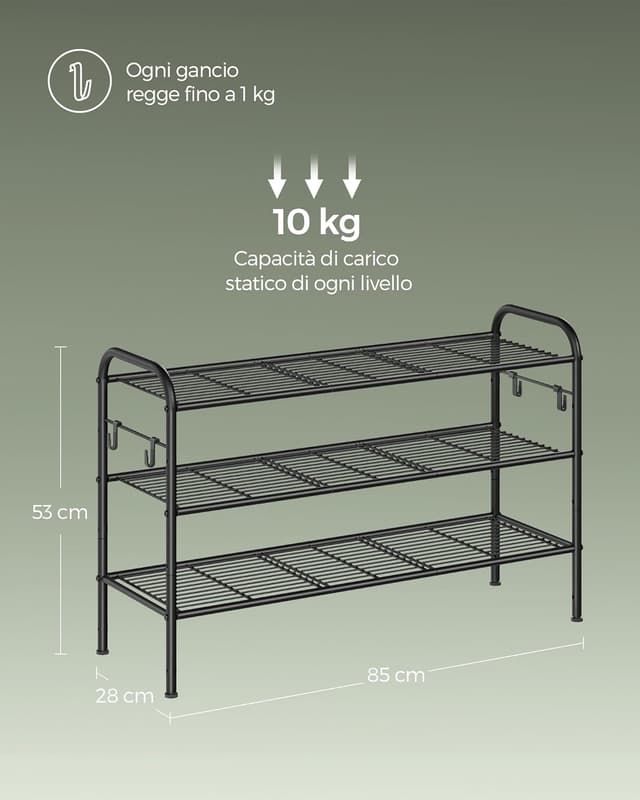 Thumbnail 2 de SONGMICS Scarpiera 3 Ripiani regolabili