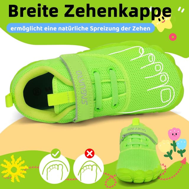 Detalle 2 de SAGUARO Kinder Barfußschuhe leicht, rutschfest – Traillaufschuhe, Gr. 24–36
