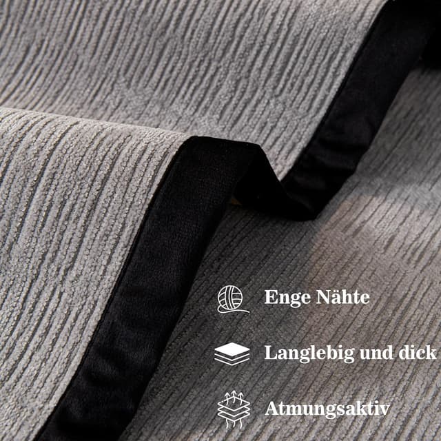 Detalle 2 de Sofa Überzug 3 Sitzer 70 x 180 cm Hellgrau