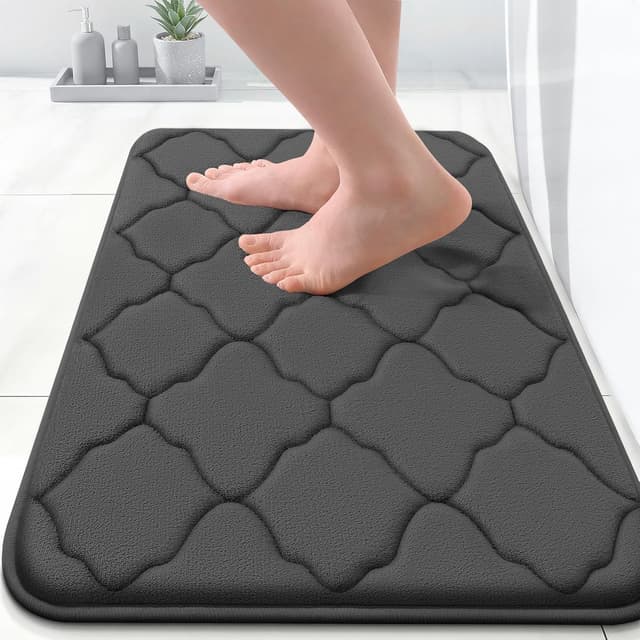 Detalle de OLANLY Memory Foam Bath Mat Rug 24x16, Absorbent Bath Mat