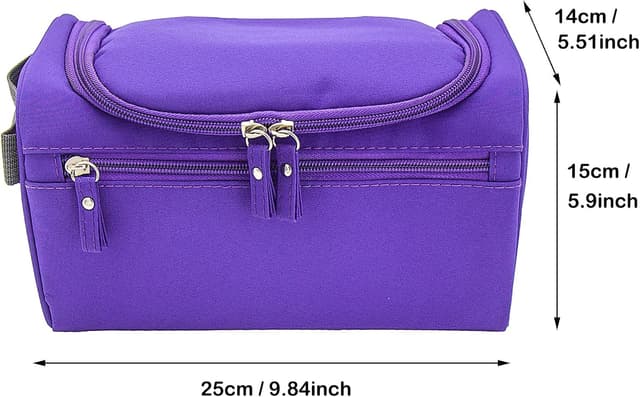 Detalle de ONEGenug Kulturbeutel zum Aufhängen (25 x 15 x 15 cm) – wasserfestes Nylon, große Öffnung, Volumen 5,6 Liter