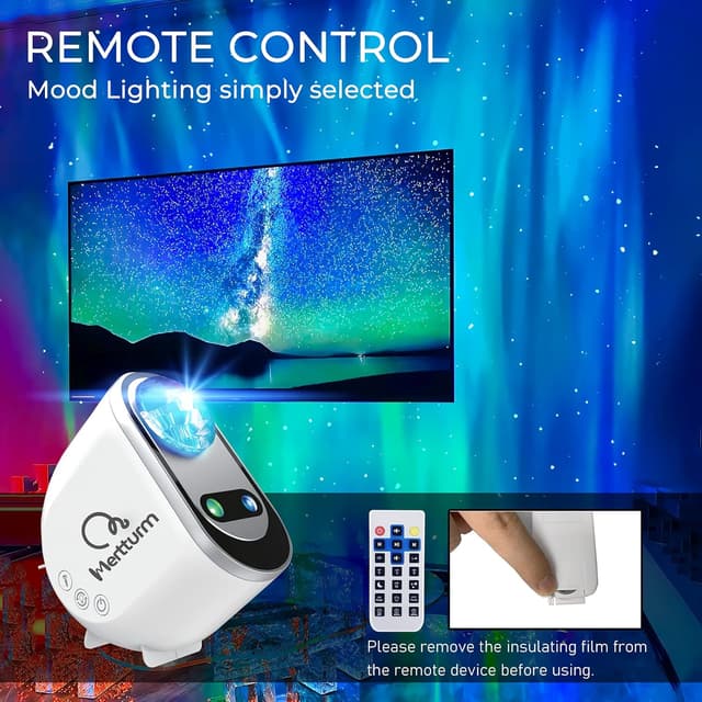 Detalle 2 de Projecteur Ciel Étoile MERTTURM avec lune LED, haut-parleur Bluetooth et synchronisation musicale