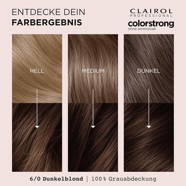 Detalle de Clairol Professional colorstrong dauerhafte Farbe 6/0 Dunkelblond mit AHA-Bonding-System (ohne Ammoniak)