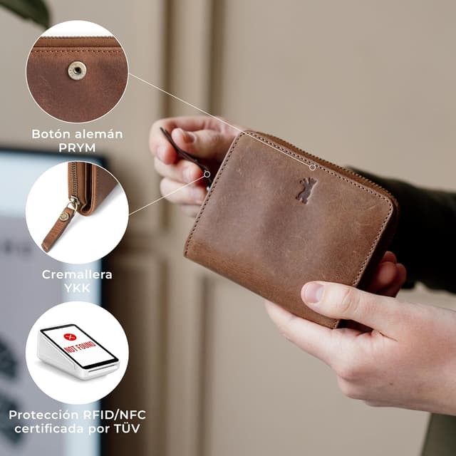 Detalle 2 de Berliner Bags Sara Cartera pequeña de piel RFID