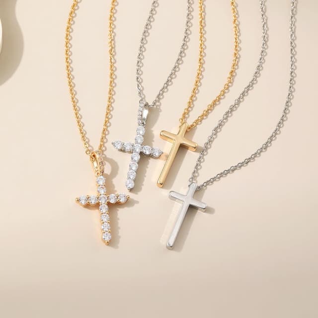 Thumbnail 6 de Kenivira Kreuz Kette für Damen (Silber) mit Kreuz-Anhänger – Halskette mit Verlängerung