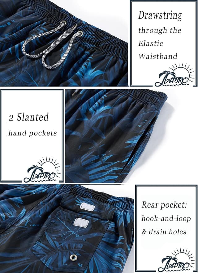 Detalle 2 de APTRO Herren-Badehose Lang 9 Zoll