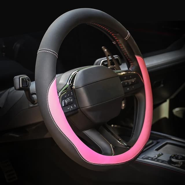 Thumbnail 6 de Valleycomfy Microfiber Leather Steering Wheel Cover 15"