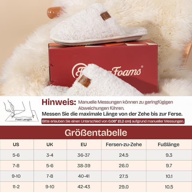 Thumbnail 6 de EverFoams Damen Scuff Hausschuhe mit 80D-Memoryschaum – weiche, rutschfeste Pantoffeln