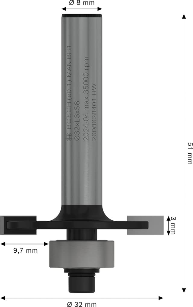 Thumbnail 2 de Bosch 1x Fraise à rainurer PRO pour défonceuse 🚚