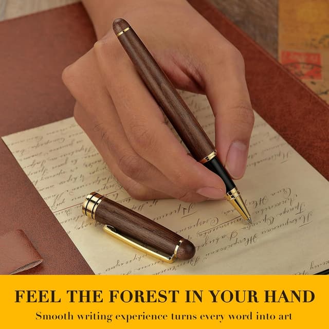 Detalle 2 de BEILUNER walnut pen set, 0.5 mm tip