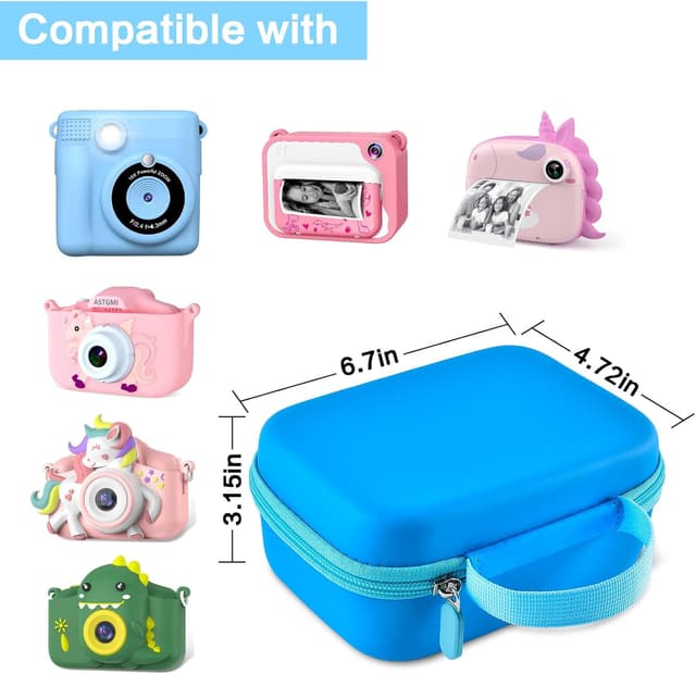 Detalle 2 de Againmore Kinder Kamera Tasche für Digitalkameras & Mini-Actionkameras (nur Tasche) – Blau