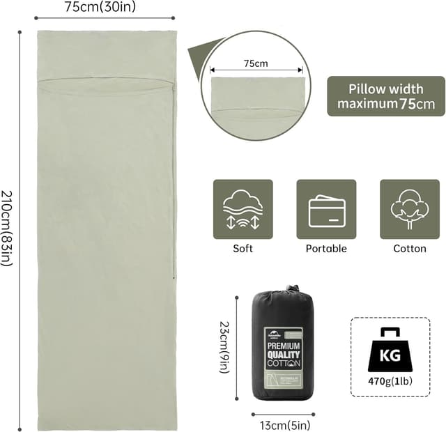 Thumbnail 1 de Naturehike Sábana saco de dormir 210 x 75 cm