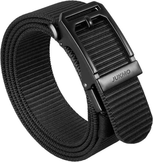 Detalle de JUKMO Men’s Ratchet Tactical Belt (1.5-inch) with Automatic Slide Buckle, Adjustable Nylon Web Work Belt