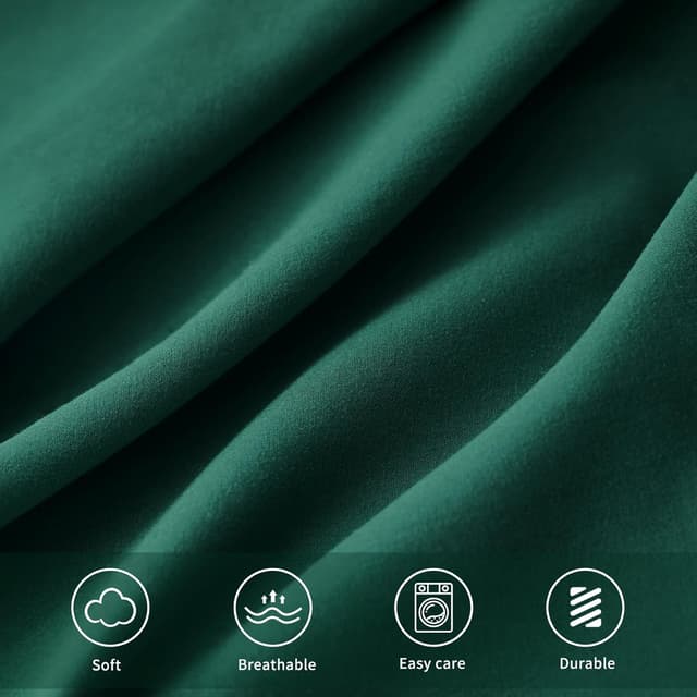 Detalle 2 de Tifschlaf Tifschlaf Pillow Cases (4 Pack) – Emerald Green Brushed Microfibre Pillow Covers, Standard Queen 50x75 cm