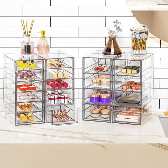 Detalle 2 de YFXCVSL Acrylic Makeup Organizer 19 Drawers ๐