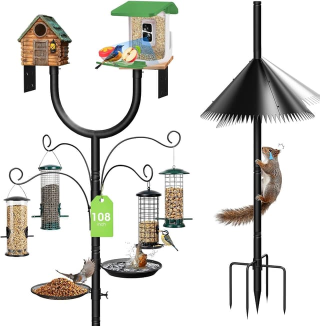 Detalle de MQHUAYU squirrel proof bird feeder stake