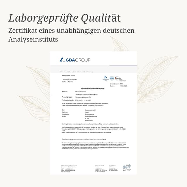 Detalle 2 de Schwarzkümmelöl Kapseln hochdosiert ägyptisch vegan (190 Stk) – 2000 mg Tagesdosis von BÄRBEL DREXEL®