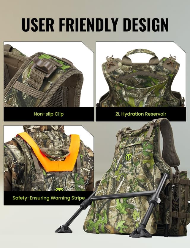 Detalle de TIDEWE Vest with Seat with Game Pouch and Kickstand (Strut Camo)