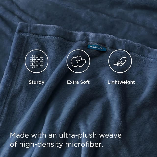Detalle de BEDSURE Kuscheldecke 150x200 cm Grau Blau