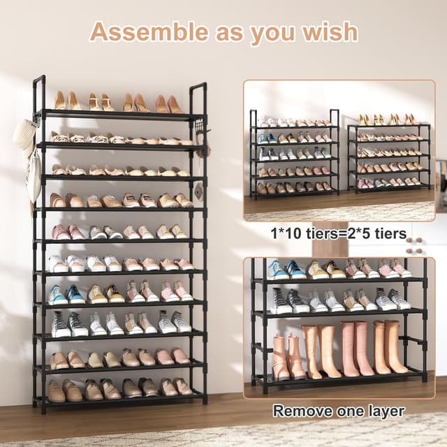 Thumbnail 4 de VTRIN 10-Tier Shoe Rack 68" Tall
