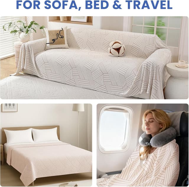 Detalle de Ystyle housse de canapé 3 places 200x340 cm anti-griffures pour chiens, beige brun