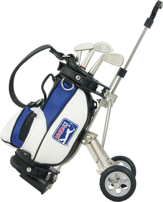 Detalle de PGA TOUR Golf Gifts for Men desktop golf bag pen holder with multicoloured club-shaped pens