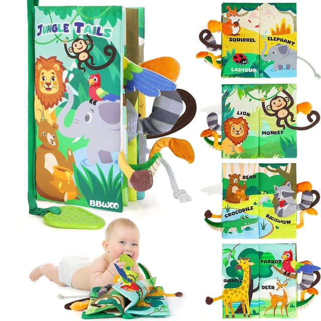 Detalle de BBWOO Soft Baby Book sensory crinkle toy 0-12 months