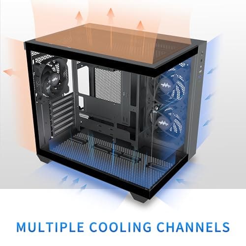 Detalle de MUSETEX Caja PC ATX con Ventiladores y Cristal Templado 🖥