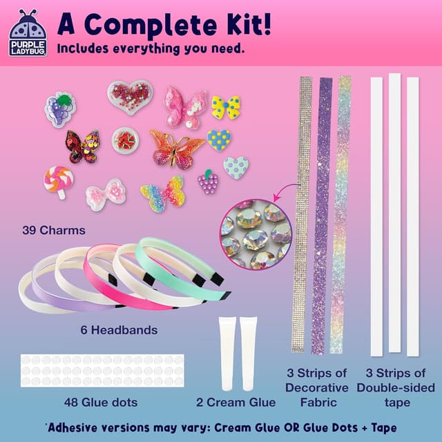 Detalle de PURPLE LADYBUG headband making kit for kids