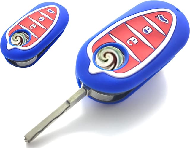 Detalle de Nordecco silicone key protective case for Alfa Romeo keys (blue) – flip key, 3 buttons
