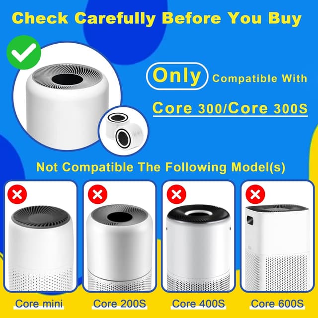 Detalle 2 de Improvedhand Core 300 Replacement Filter (3-in-1, Activated Carbon) for Levoit Core 300/Core 300s/Core 300-P Air Purifiers, 2-Pack
