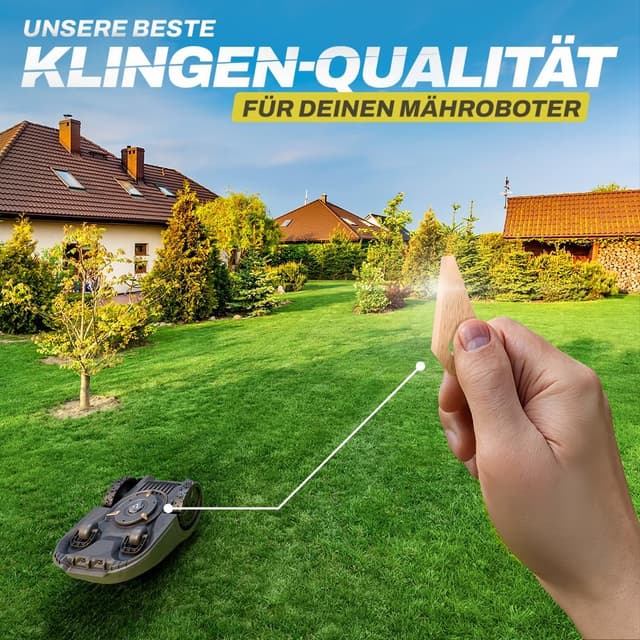 Detalle de Domar Mähroboter-Messer für Bosch Indego (inkl. Schrauben) – Ersatzklingen aus Edelstahl mit Titanbeschichtung