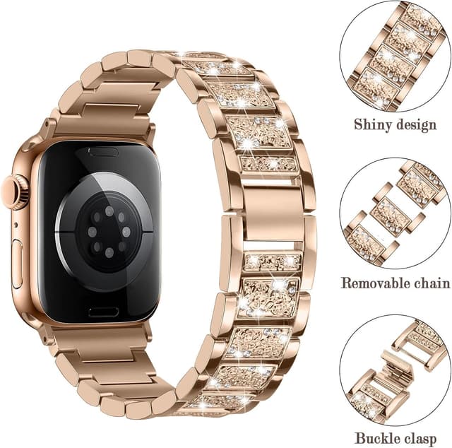 Detalle de Sixmoat Bling Diamond Metal Strap 45mm