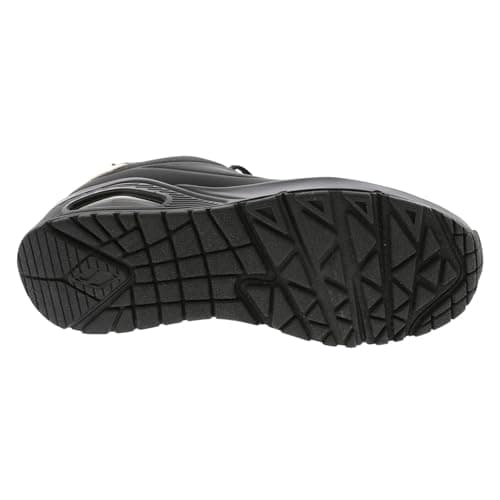 Detalle de Skechers Mujer Uno Shimmer Away Trainers en Black Durabuck con detalles Rose Gold (EU 38)