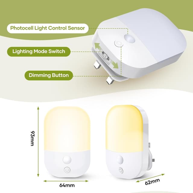Thumbnail 1 de 2 Pack Plug-in Night Light 3000K, 0.3W