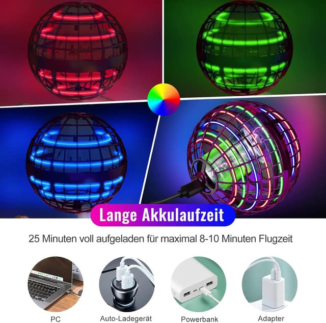 Detalle 2 de Fliegender Ball mit LED für Kinder 6+