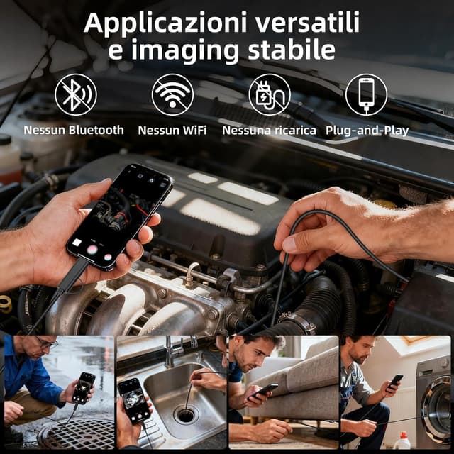 Detalle de Ferdiiz Endoscopio per Smartphone 1920P HD