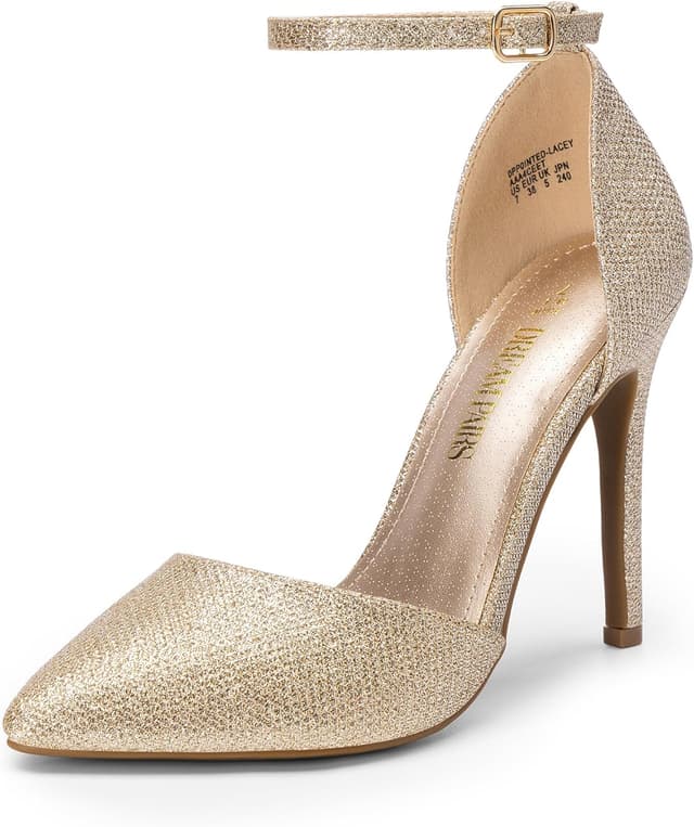 Detalle de DREAM PAIRS Escarpins femme à bout pointu et talon aiguille de 10 cm avec bride cheville