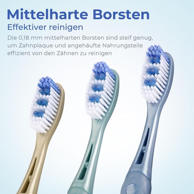 Detalle de Oralphi Zahnbürste Extra Clean – Handzahnbürste mit mittelharten Borsten (6er-Set) für tiefere Reinigung