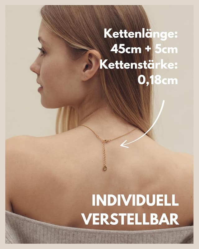 Detalle de GD GOOD.designs Piratenkette Damen mit Kompass-Anhänger – wasserfest vergoldete 18K Kette aus 316L Edelstahl