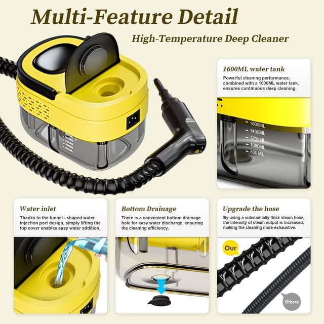 Thumbnail 2 de Steam Cleaner 2500W 1.6L Portable Steamer
