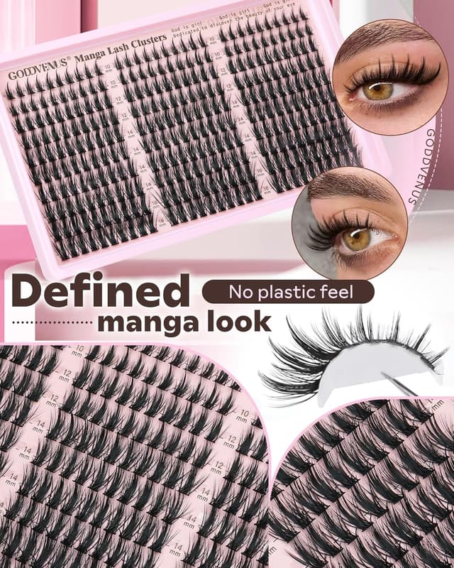Detalle de Goddvenus Manga Lash Clusters Kit (Natural) — 300-Piece Wispy Cluster Eyelash Extensions Set
