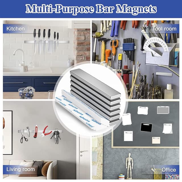 Thumbnail 4 de Grtard 60 x 10 x 3 mm Neodymium Bar Magnet 6-pack 🧲