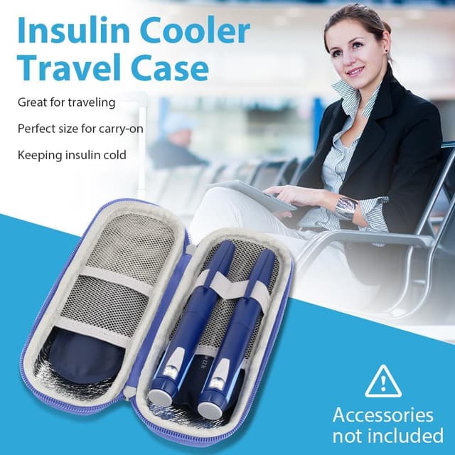 Detalle 2 de ACWOO sac isotherme pour diabétiques avec étui de refroidissement et 2 poches de glace réutilisables