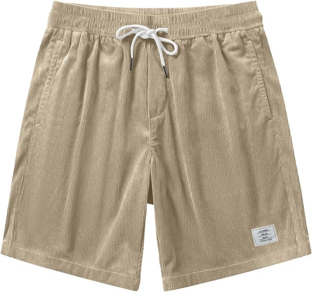 Detalle de JMIERR Corduroy Shorts Herren – Sommerliche Freizeit-Shorts aus Baumwolle mit Stretch & elastischem Bund